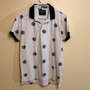 Men’s Hollister Tiger Print Collared Tee🐯 Medium!